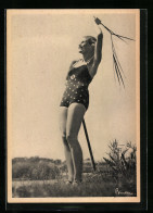 AK Eine Junge Frau Im Badeanzug, Reklame Für Ceadon Stuhlregelungsmittel  - Advertising