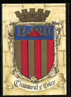 AK Wappen Von Chaumont-sur-Loire Mit Rot-goldenen Streifen Und Einer Flamme  - Genealogía
