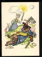 AK Märchen Der Wolf Und Die Sieben Geisslein, Reklame Für Indanthren  - Fairy Tales, Popular Stories & Legends