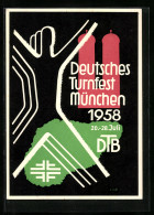 Künstler-AK München, Deutsches Turnfest 1958, DTB  - Otros & Sin Clasificación