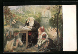 Künstler-AK Tolstoj Und Die Leiden Seines Volkes  - Ecrivains