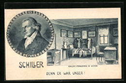 AK Schiller, Sterbezimmer In Weimar  - Ecrivains