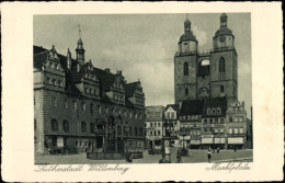CPA Lutherstadt Wittenberg, Marktplatz, Kirche, Denkmal - Autres & Non Classés