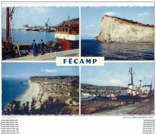 CPSM (Réf : H742) FÉCAMP (SEINE-MARITIME 76) MULTI VUES Le Trou Au Chien La Plage Le Port (animée) - Fécamp