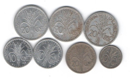 France- INDOCHINE - 1939 A 1945 - Lot De 7 Pièces - 10 Cts Cx 3 - 20 Cts X 4 - Aluminium Et Nickel -  TTB A Neuf  (2 ) - Indochina Francesa
