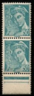 FRANCE    -   1942 .  Y&T N° 549 * / **. Paire.   Tache Sur Le Casque Du 1er - Unused Stamps