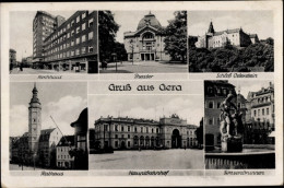 CPA Gera In Thüringen, Rathaus, Hochhaus, Schloss Osterstein, Theater, Hauptbahnhof - Other & Unclassified
