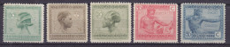 Belgian Congo 1923/24 Mi. 67-69, 71-72, Baluba-Frau, Babuende-Frau, Holzarbeiter, Ubangi-Mann, Bogenschütze, MH* - Ongebruikt