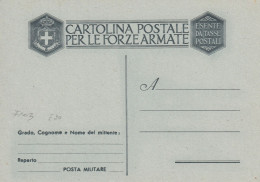 FRANCHIGIA NUOVA 1943 SENZA FASCI ESENTE DA TASSE POSTALI (XT4252 - Franquicia