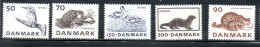 DANEMARK DANMARK DENMARK DANIMARCA 1975PROTECTED FAUNA DANISH SOCIETY PROVENTION CRUDELTY ANIMALS COMPLETE SET SERIE MNH - Unused Stamps