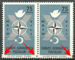 Turkey; 1962 10th Anniv. Of Turkey's Admission To NATO 75 K. "Perforation ERROR" - Ungebraucht