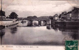 02 - Aisne -  SOISSONS -  Le Vieux Pont Et Les Quais - Soissons