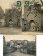 11 - Lot De 3 Cartes - St Papoul, Ancienne Porte Et Ferrals Le Chateau - Autres & Non Classés