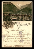 SUISSE - INTERLAKEN - GRUSS AUS - VOYAGE EN 1897 - Other & Unclassified