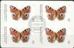Deutschland 2005 Aus MH 60 Schmetterlinge Mi-Nr. 2504 4er Block O Gest. EST Frankfurt( EK31/4 ) - Used Stamps