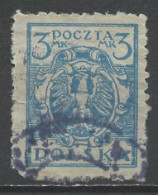 Pologne - Poland - Polen 1921-22 Y&T N°220 - Michel N°149 (o) - 3m Aigle National - Used Stamps