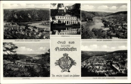 CPA Bad Karlshafen An Der Weser, Rathaus, Wappen, Panorama, Wesertal - Autres & Non Classés