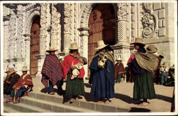 CPA Cajamarca Peru, Kathedrale, Volkstrachten - Perú