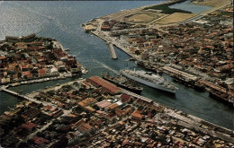 CPA Curaçao Niederländische Antillen Karibik, Luftbild, Stadt, Kreuzer Passiert Kanal - Venezuela