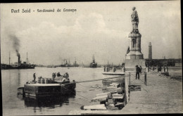 CPA Port Said Ägypten, Statue Von Ferdinand De Lesseps - Other & Unclassified