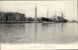 CPA Port Said Ägypten, Hafenblick, Blick In Den Hafen, Leuchtturm - Other & Unclassified