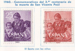 1960 - ESPAÑA - III CENTENARIO DE LA MUERTE DE SAN VICENTE FERRER - EDIFIL 1296,1297 - SERIE COMPLETA - Gebruikt