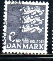 DANEMARK DANMARK DENMARK DANIMARCA 1972 1978 1976 SMALL STATE SEAL 6k USED USATO OBLITERE' - Used Stamps