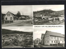 AK Crock /Kr. Hildburghausen, Strassenpartie Mit Wohnhäusern, Ortsansicht Aus Der Vogelschau  - Hildburghausen