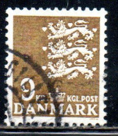 DANEMARK DANMARK DENMARK DANIMARCA 1972 1978 1977 SMALL STATE SEAL 9k USED USATO OBLITERE' - Used Stamps
