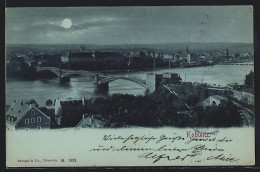 Mondschein-AK Koblenz, Stadtpanorama Mit Brücke Aus Der Vogelschau  - Koblenz