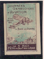 Aviation - Vignette Journées Genevoises D'Aviation - Plan-les-Ouates - Rarissime - Unused Stamps