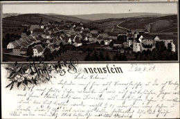 Lithographie Lauenstein Im Müglitztal Altenberg, Totalansicht Vom Ort - Other & Unclassified