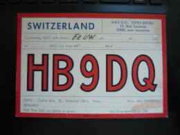 Carte QSL Radio Amateur SUISSE Switzerland HB9DQ à ORBE Lausanne Année 1939 Réseau CH - Radio-amateur