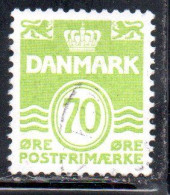 DANEMARK DANMARK DENMARK DANIMARCA 1972 1978 1977 WAVY LINES AND NUMERAL OF VALUE 70o USED USATO OBLITERE' - Usado