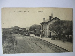 Cpa...Saint-Aubin...la Gare...animée...(locomotive..train)... - Saint Aubin