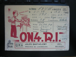 Carte QSL Radio Amateur QRA J. Barthelemy Province De LUXEMBOURG  Année 1938 - Radio-amateur