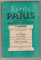 ECRITS DE PARIS No 110 Décembre 1953 L'ALGERIE Revue Questions Actuelles - Non Classés
