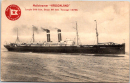 Mailsteamer Kroonland, From Serie Steamers Grey Photos With Red Logo, Red Star Line - Paquebots
