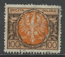 Pologne - Poland - Polen 1921-22 Y&T N°229 - Michel N°173 (o) - 100m Armoirie - K13 - Usati