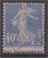 Semeuse Piquage à Cheval 1927 N° 237 40c Outremer Oblitéré (scan Recto/verso) - Usados