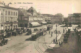 06 - Nice - Place Masséna - Animée - Tramway - Correspondance - CPA - Oblitération Ronde De 1927 - Voir Scans Recto-Vers - Markten, Pleinen