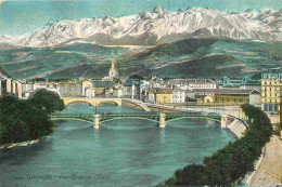 38 - Grenoble - Les Ponts Et L'Isère - Colorisée - Correspondance - CPA - Voyagée En 1916 - Voir Scans Recto-Verso - Grenoble