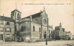 93 - Montreuil Sous Bois - L'Eglise Et La Justice De Paix - Animée - Correspondance - CPA - Voir Scans Recto-Verso - Montreuil