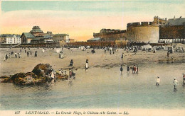 35 - Saint Malo - La Grande Plage, Le Château Et Le Casino - Animée - Scènes De Plage - Colorisée - Carte Neuve - CPA -  - Saint Malo