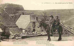 15 - Cantal - En Auvergne - En Route Pour La Ville - Animée - Folklore - Cheval - CPA - Voir Scans Recto-Verso - Autres & Non Classés