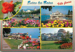 74 - Evian Les Bains - Multivues - Automobiles - Bateaux - Petit Train Touristique - Fleurs - CPM - Voir Scans Recto-Ver - Evian-les-Bains