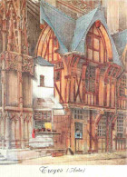 10 - Troyes - Au Temps Jadis - Maisons Près De La Cathédrale - Art Peinture - D'après Une Gravure D'époque - Gravure Lit - Troyes