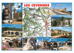 30 - Gard - Les Cévennes - Multivues - Carte Géographique Michelin - CPM - Voir Scans Recto-Verso - Andere & Zonder Classificatie