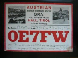 Carte QSL Radio Amateur AUSTRIAN Hall Tirol  Année 1937 QRA OP. Friedrich WAITZ - Amateurfunk