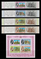 St. Vincent & Grenadines 1978 Royalty Kings Queens Of England Queen Elizabeth II Silver Jubilee Stamps Sheet, Strips MNH - St.Vincent Y Las Granadinas